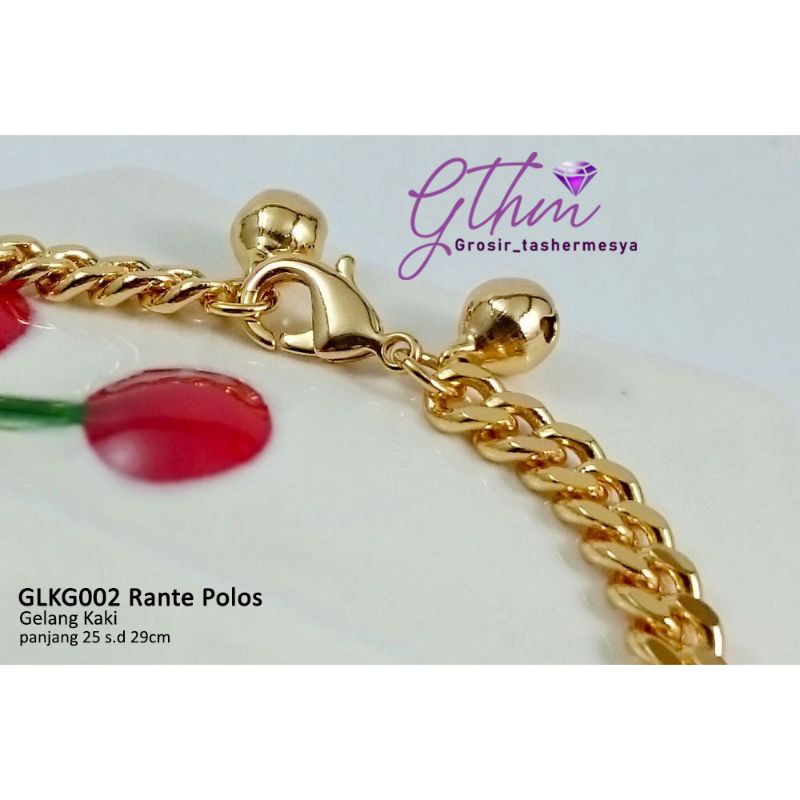 GELANG KAKI TITANIUM RANTAI POLOS GOLD-SILVER GLKG005