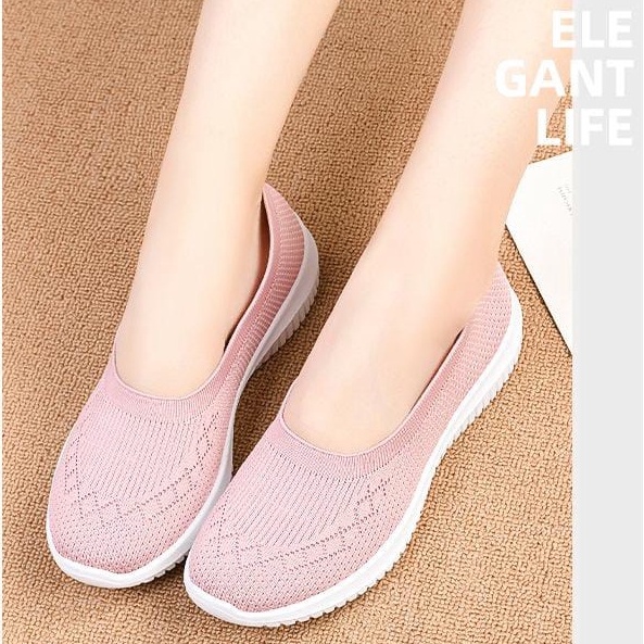 TBIG [COD] Sepatu Slip On ELENASHOES Import Shoes Wanita Sepatu Korea Style Sekolah Kuliah