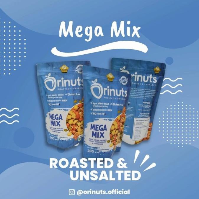 

Snack Orinuts Mega Mix Mente Mete Almond Sunflower Pumpkin Labu Seed