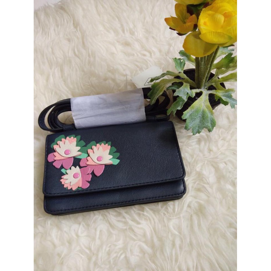 Tas Wanita Original Fossil Mila Mini Bag Midnight Navy Crossbody NWT