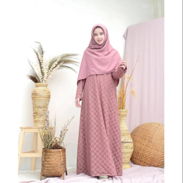 GAMIS SAFWA BROKAT BY HIJAB ALILA Gamis Syari Brukat