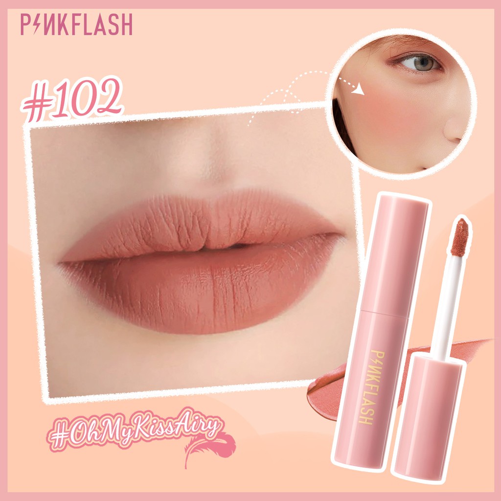 PINKFLASH OhMyKissAiry Kiss Air Waterproof Lasting 8h Matte Lip Cheek Tint  #102 Lipstick