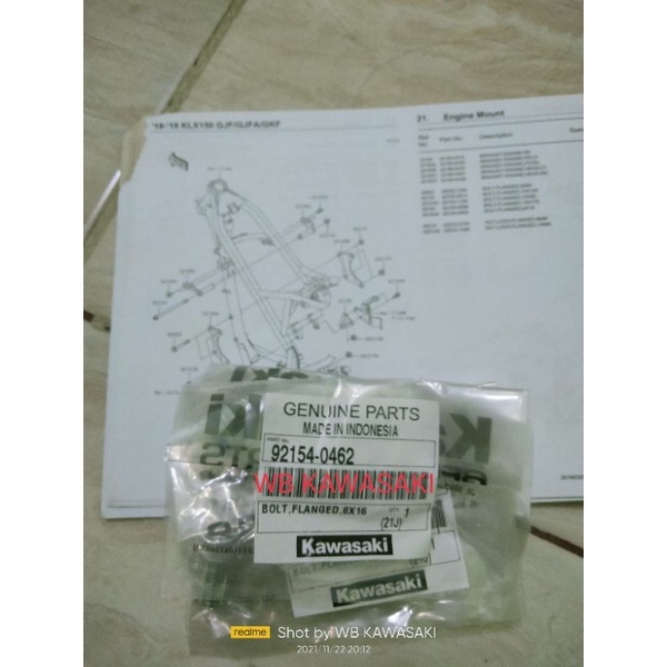 BAUT 8x16 DUDUKAN MESIN KLX 150 ORIGINAL