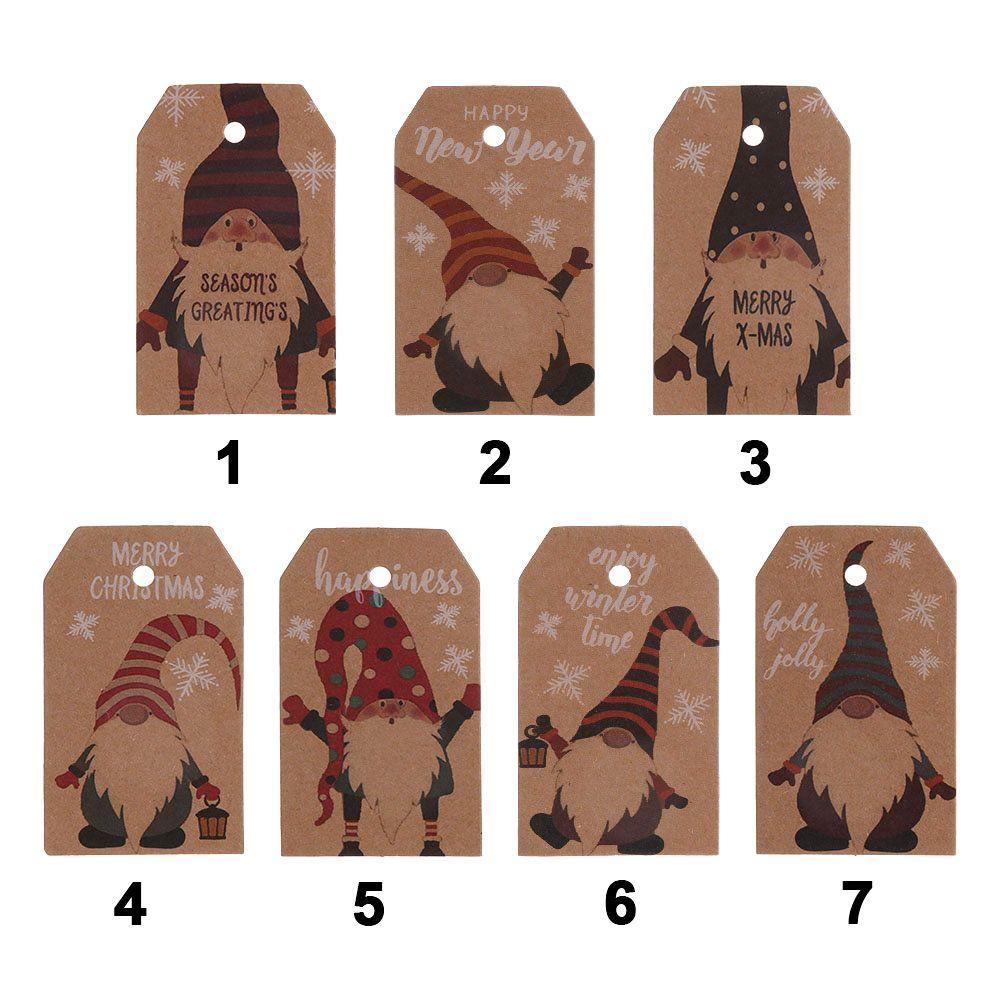 Top 100PCS Kraft Tag Santa Claus Kraft Paper Xmas Dekorasi Label Natal