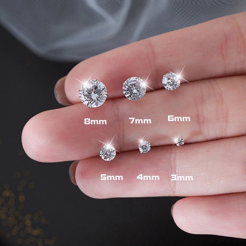 [✅READY STOCK] 1 Pc Anting Mini  Stainless Steel Tulang Rawan Tragus Mode Kristal Anting Zirkon Simple Penjualan Panas Mode