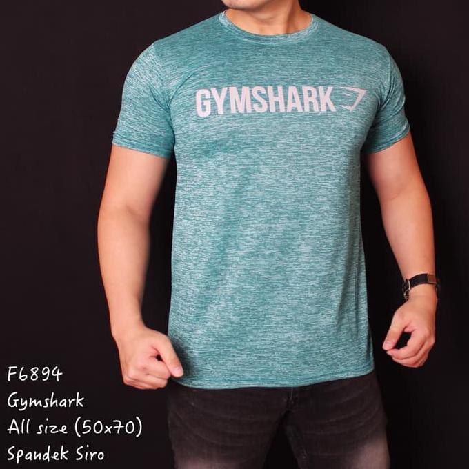 Sale Kaos Sport Pria Spandek Gym Shark Tosca - Biru Muda Terbaru