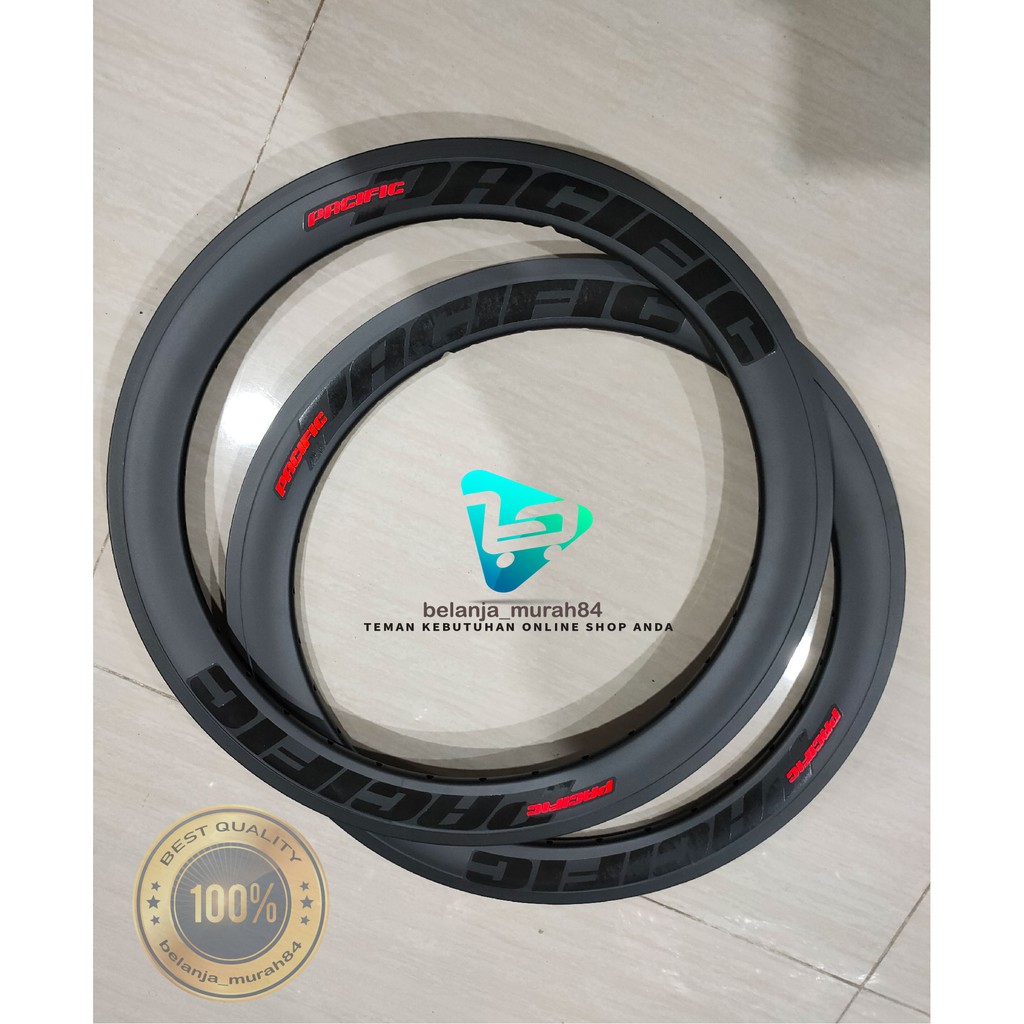 Velg Rim Sepeda Lipat 16 Balap 1 3/8 28H Pacific (Sepasang) GARANSI
