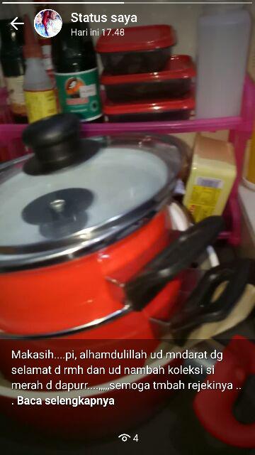 Panci Enamel Carmelia Set 18+20 Cm Tutup Kaca