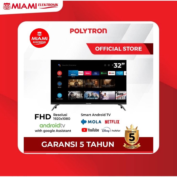 POLYTRON PLD32AG9953 / PLD32AG9953 Android LED TV 32 Inch HD Ready