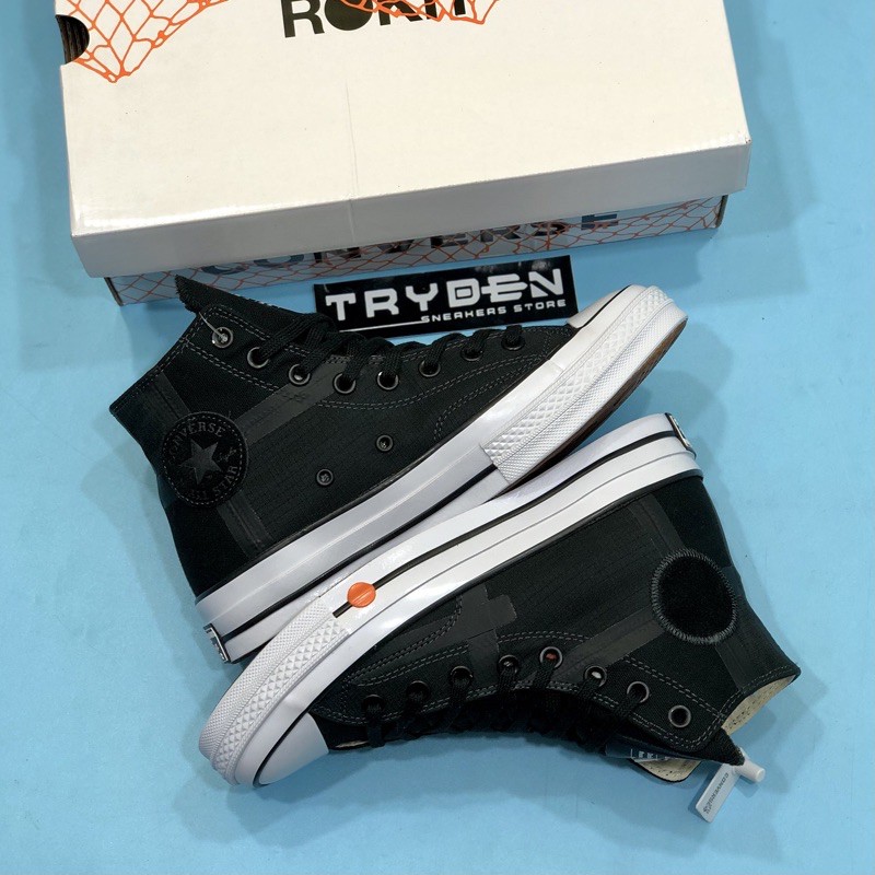 Sepatu Converse All Star 1970s High X ROKIT ONE Black White Egret