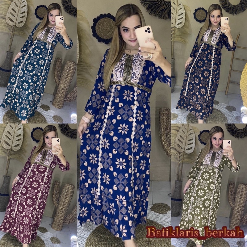 DASTER ARAB RENDA || LONGDRES LAILA TRUNTUM || MODEL RESLETING DEPAN BUSUI &amp; BUMIL LD 110