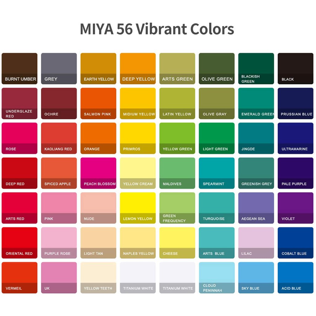 HIMI MIYA Gouache 56 colour, 30ml