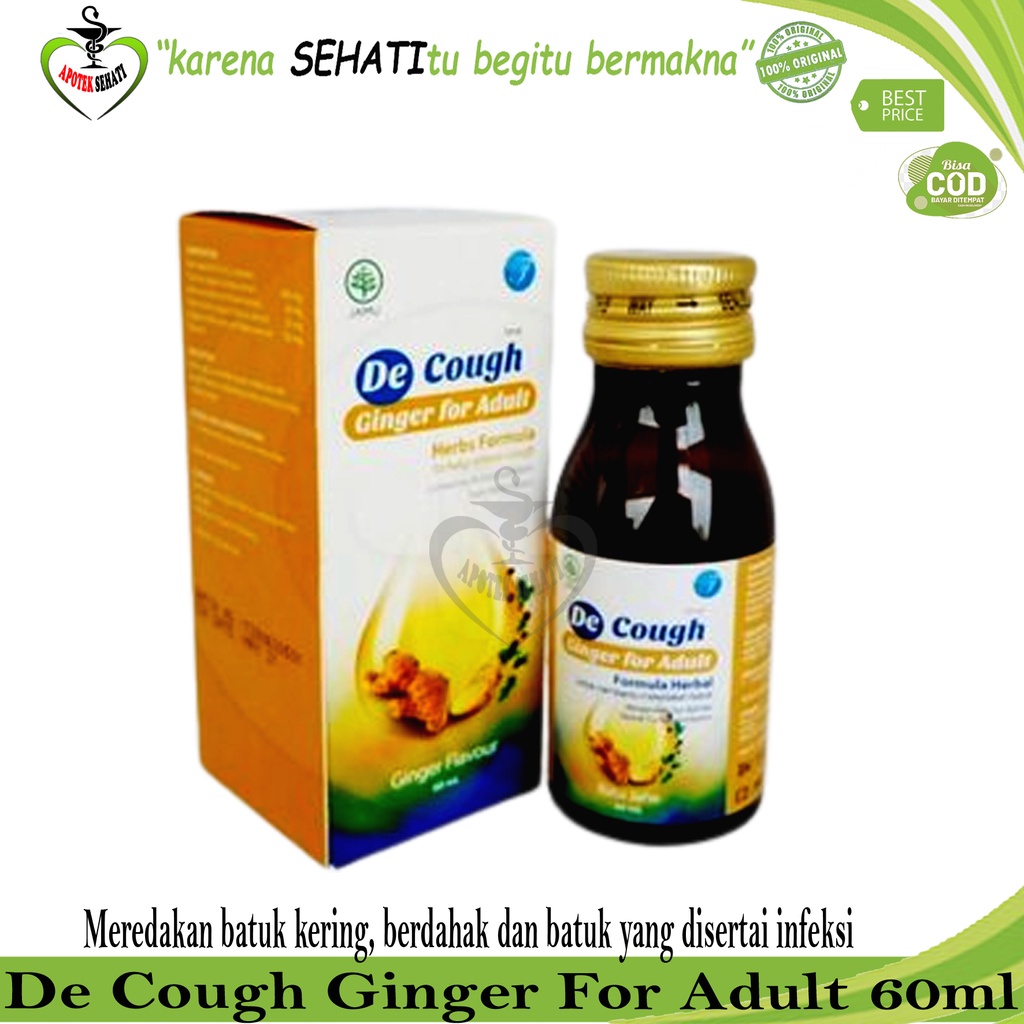 De Cough Obat Batuk Anak dan Dewasa Herbal Decough Sirup  60ml Teguh Sindo