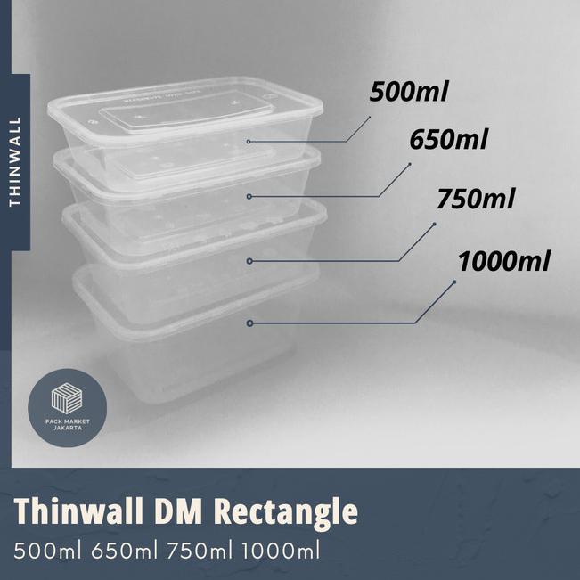A5P6 Thinwall DM Rec 500 - 1ml | Thinwall Persegi Panjang [Isi 25] - 500ml 6EL