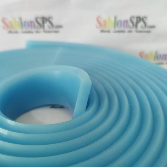 KARET RAKEL SABLON BIRU MUDA LANCIP EROPA 5MMX25MM TAHAN SOLVENT PER CM