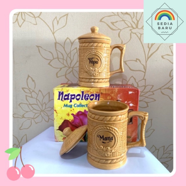 Mug keramik legendaris Papa Mama Gelas Keramik