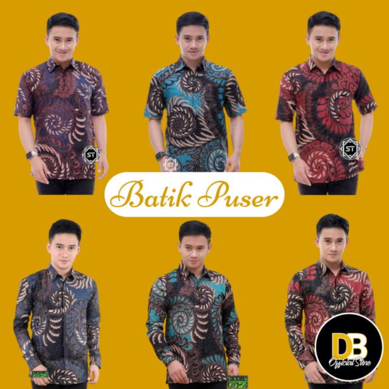 Baju Batik Pria Motif Puser M L XL XXL Lengan Panjang &amp; Pendek / Kemeja Batik Pria / Batik Pekalongan / Murah Bisa COD/ Atasan Batik Pria / Hem Batik / Baju Koko Hadroh / Busana Muslim