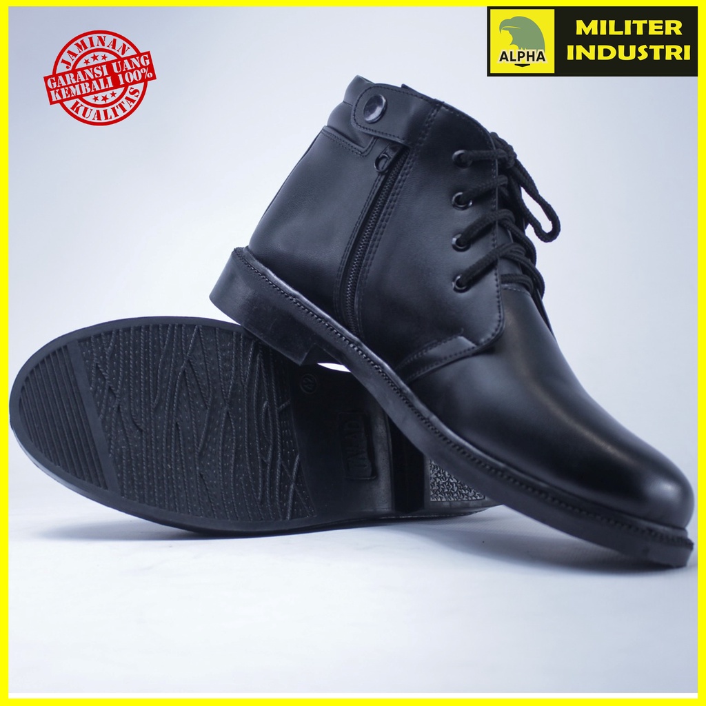 Sepatu Pdh Kulit Sintetis Asli Hitam Doff Sepatu Pantofel Pria Dinas Tni Polri Satpam Security - Ky 03