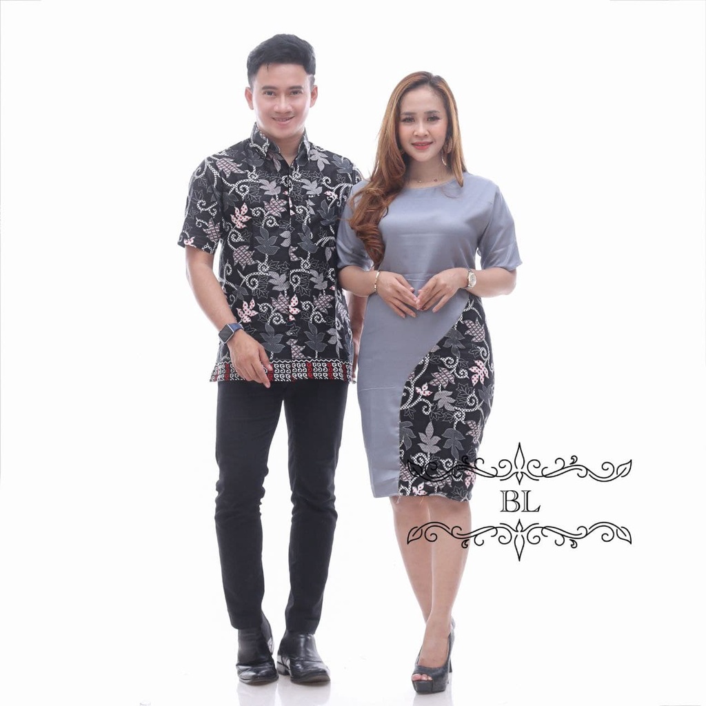 Batik Tunik Couple Set Pakaian Couple Baju Batik Couple Premium HQ Atasan batik-NO 1