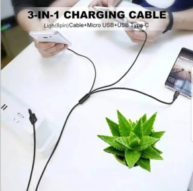 kabel casan 3in1 setara fast charging 2A kabel powerbank 3in1 kabel casan 3 kepala kabel 3in1