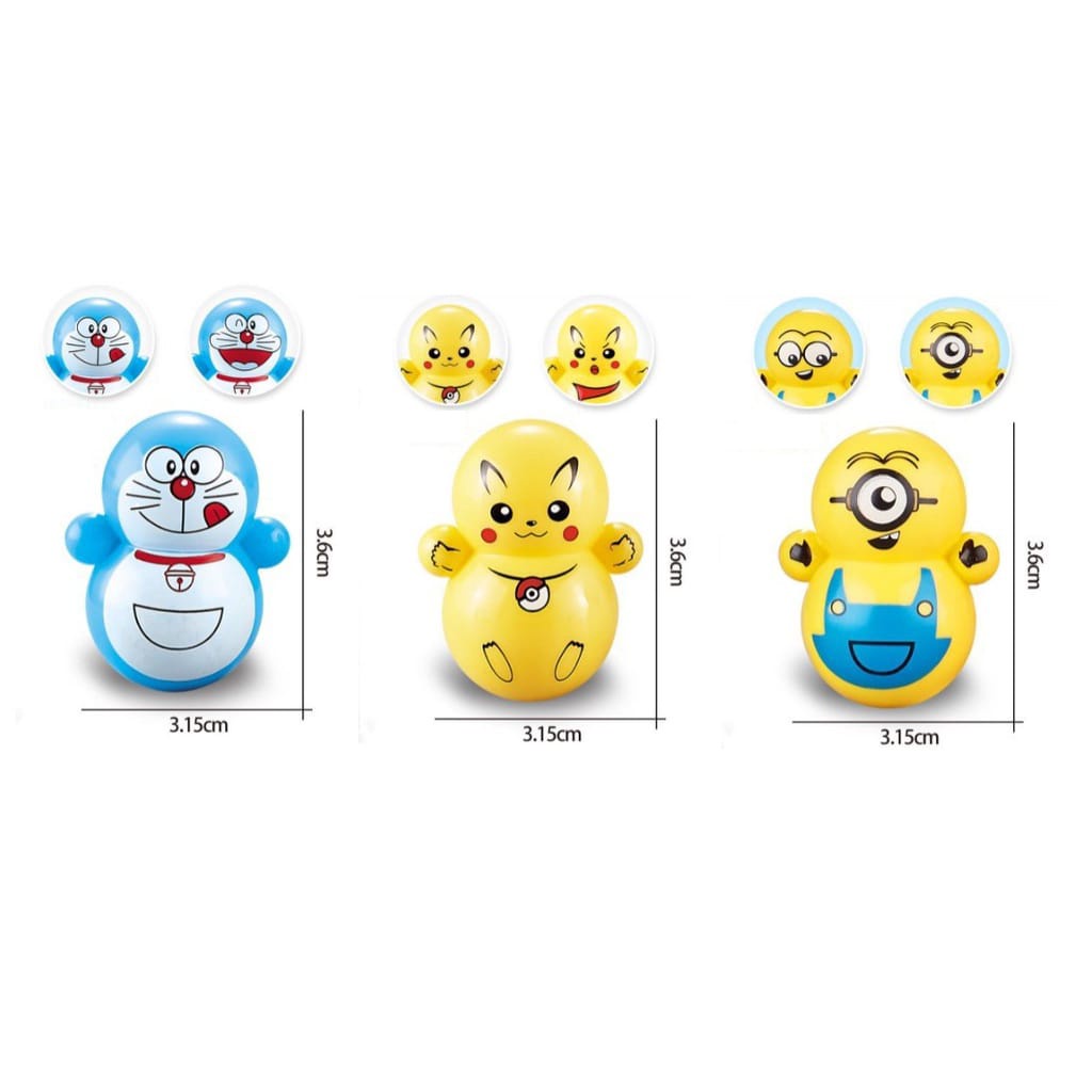 Mainan Tumbler berayun boneka goyang squid game Mainan boneka viral kecil mainan karater squid game doraeman dan pikachu