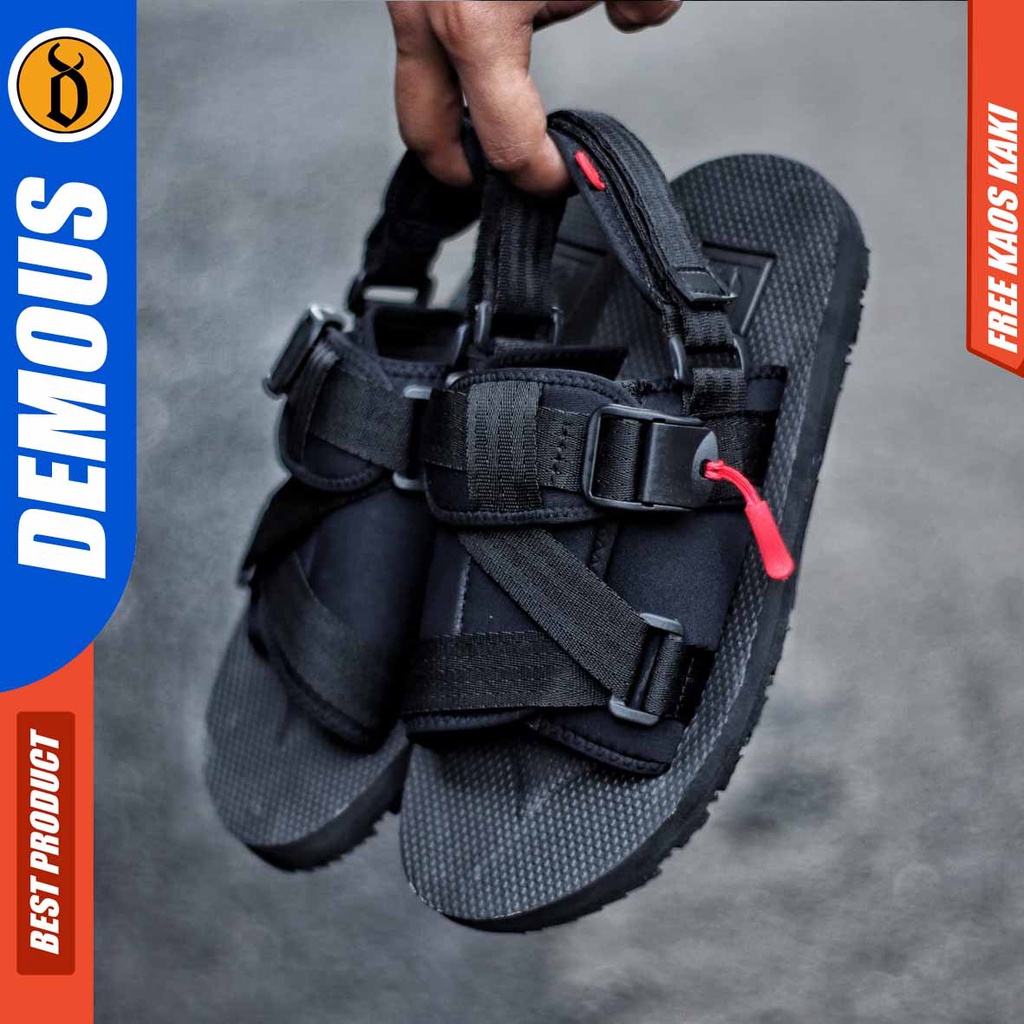 DEMOUS DOMOE Sepatu Sandal Traveling Gunung Pria Hitam