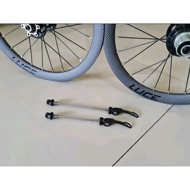 Wheelset Sepeda Lipat Seli Ukuran Size 16 Plus Alias 349 Roda Folding Bike Merk Luce Carbon Look Suara Jangkrik Keras Discbrake Disc Brake alloy Sealed Bearing Bisa fnhon gust smith mxl mosso