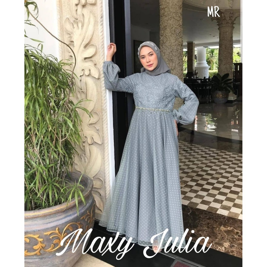 Baju Gamis Brukat Lengan Balon Wanita Dewasa Pesta Kondangan Murah Terbaru 2021 Bahan Brokat Fit L Shopee Indonesia