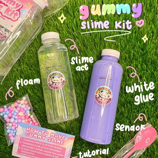 gummy slime kit by pandasquishyshop/ tofu slime kit