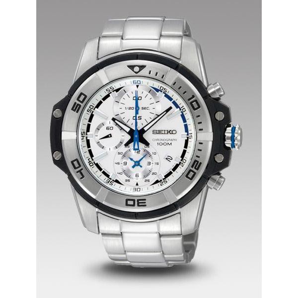 Seiko Quartz SNDB41P1 Chronograph White Dial - Jam Tangan Pria SNDB41