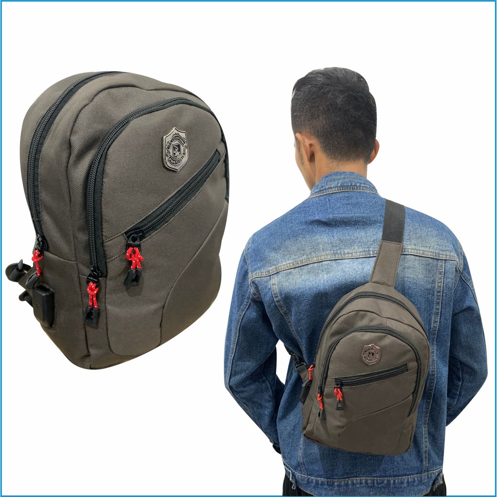 Tas Slingbag Selempang Ada Fitur Usb Port Untuk Charger HP Selempang Kasual - PG - 8810