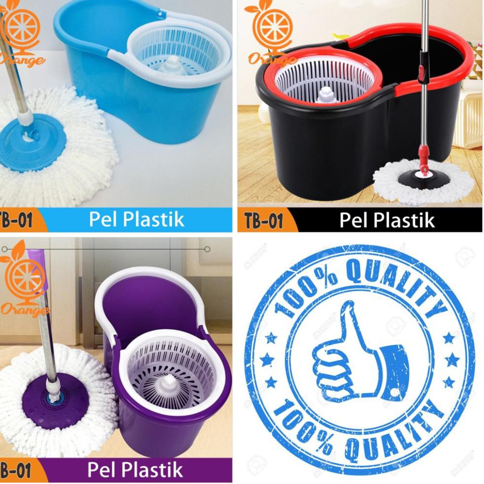 Ready stock TERBARU COD SPIN MOP 360 ROTATET ALAT PEL Pembersih Lantai Super Rotary/ Pelan Prakti