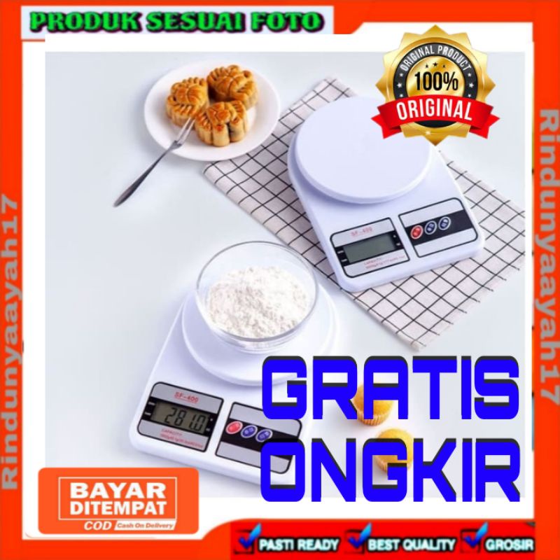 [RA]Timbangan Dapur Digital Elektrik Scale Dapur SF400 Pengukur Berat Makanan 10kg (free batu baterai)