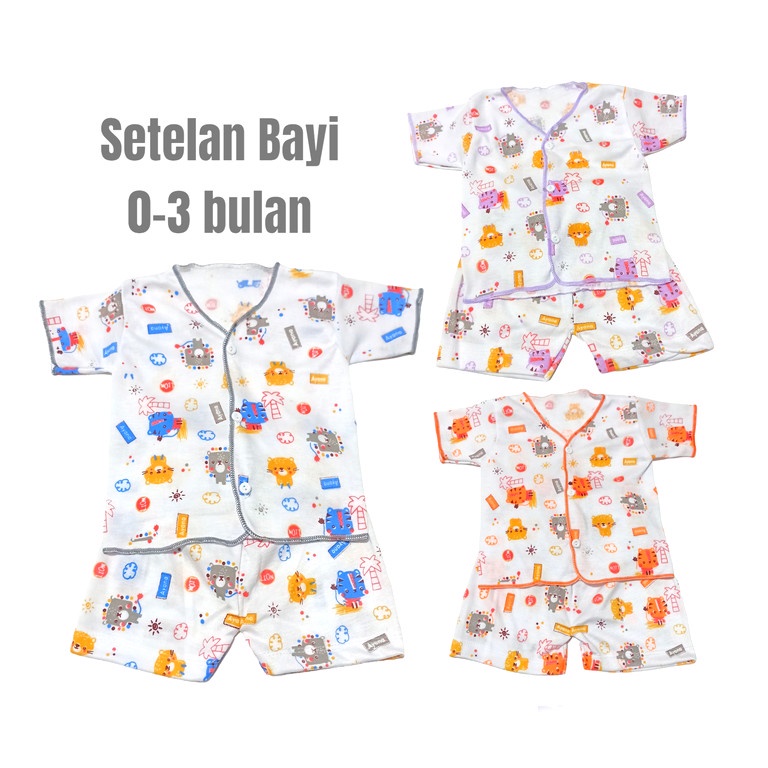 [3 set ]Setelan Bayi Komplit Newborn 0-3 bulan