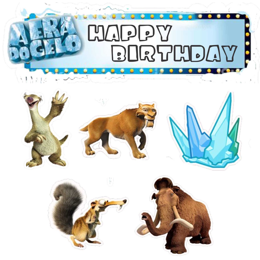 

TOPPER CAKE CUSTOM TOPPER ULANG TAHUN / HIASAN KUE ICE AGE