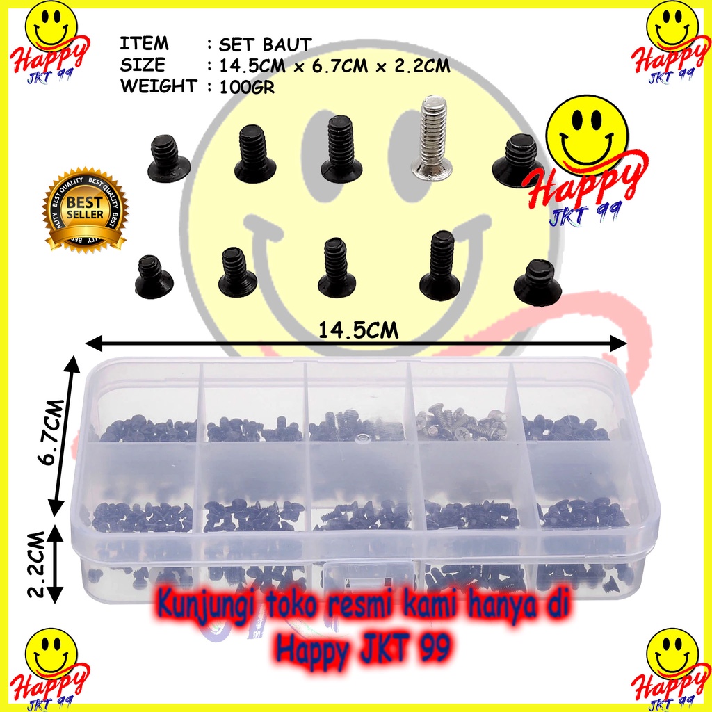 BAUT LAPTOP NOTEBOOK 500PCS SET SKRUP SEKRUP ASUS ACER DELL HP LENOVO TOSHIBA