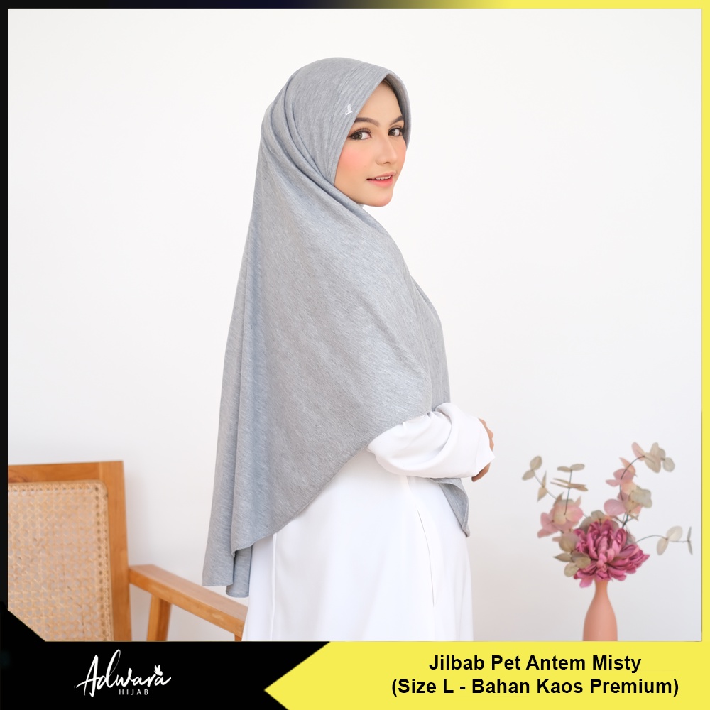 Jilbab Kaos Warna Abu Misty (Pet Antem / Bergo / Najwa)