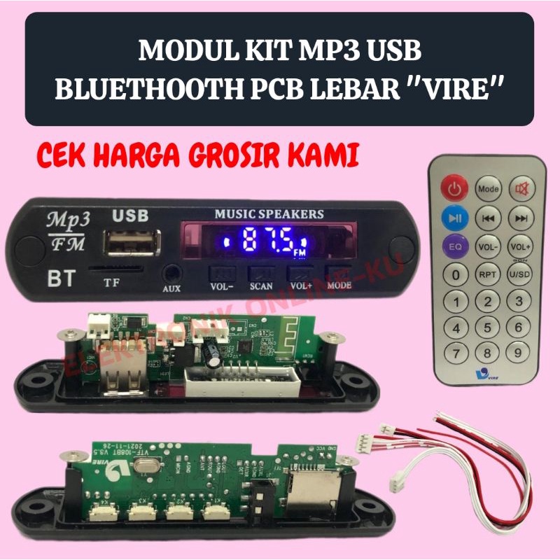 MODUL KIT MP3 USB BLUETHOOTH PCB LEBAR