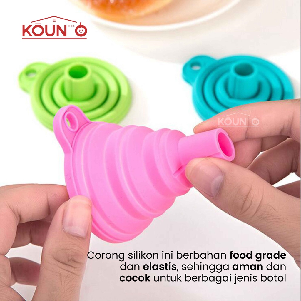 Corong Air Corong Minyak Corong Lipat Bulat Karet Silikon Flexsible Portable Foldable Silicone