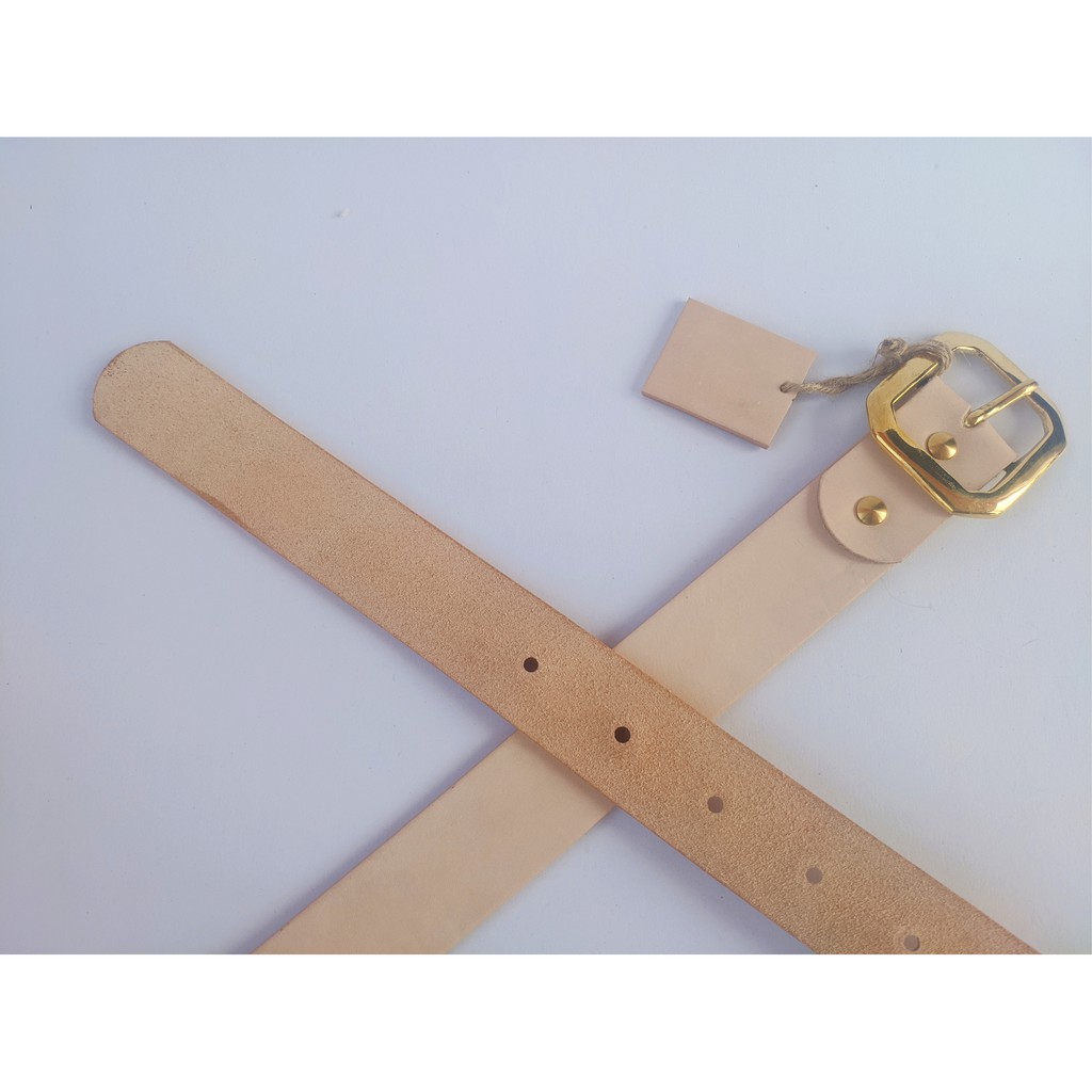 Ikat Pinggang Sabuk Kulit Natural Vegtan Leather Belt Gesper BV101