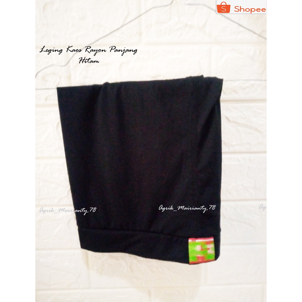 LEGGING PANJANG WANITA BAHAN KAOS RAYON TEBAL SIZE. ( M .L .XL )-Hitam