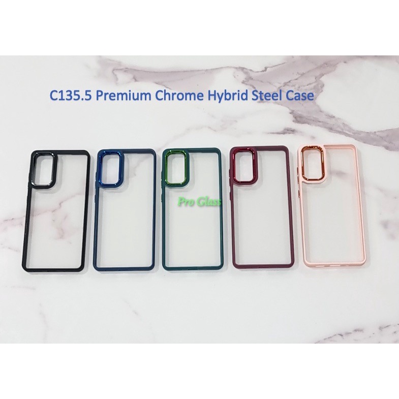 C135.5 Samsung S20 Fe / S21 Plus Ultra / Samsung S22 / Samsung S22+ / Samsung Note 20 PLUS ULTRA Chrome Steel Hybrid Silicone Case