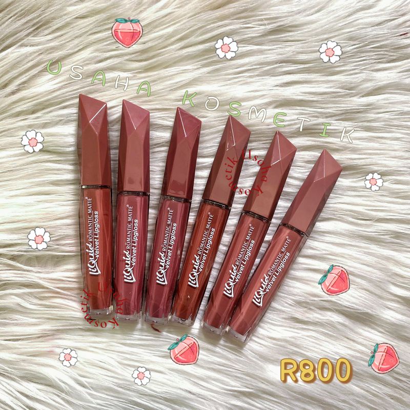 BEST SELLER!! PROMO LIPGLOSS VELVET NUDE ROMANTIC R800/R009 MATTE NUDE LONGLASTING