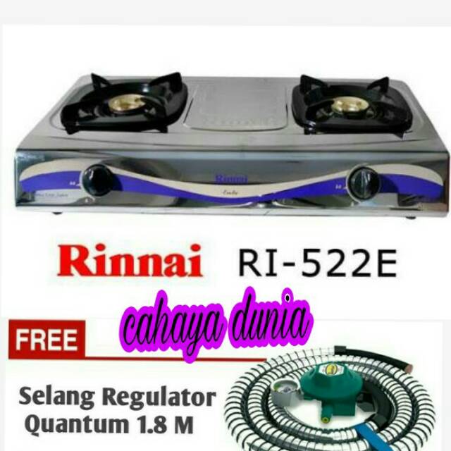 KOMPOR GAS RINNAI 522 E + SELANG QUANTUM