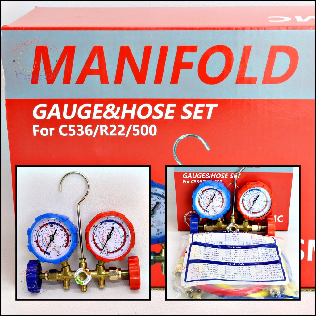 MANIFOLD DOUBLE SET MULTI PREMIUM | MANIFOLD SET R22 R134 | MANIFOLD DOUBLE SMC PREMIUM MULTI / R22 / R134 SET