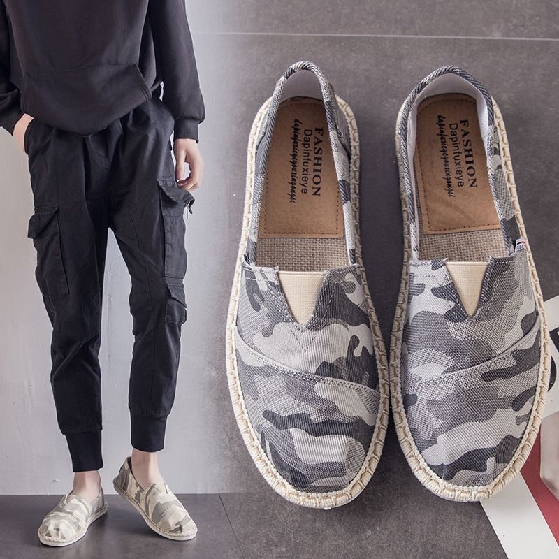 Sepatu Pria Sepatu Kasual Slip On Import Murah Motif Army Terbaru Nyaman Buat Hangout dan Kekinian