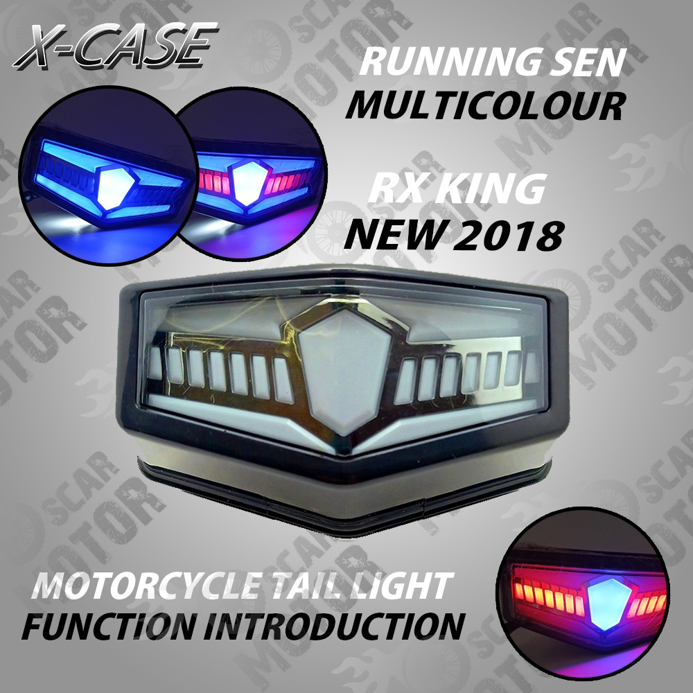 LAMPU STOP RX KING NEW 2018 LED RUNNING SEN BUNTUT NEW MULTICOLOR NEWS motor