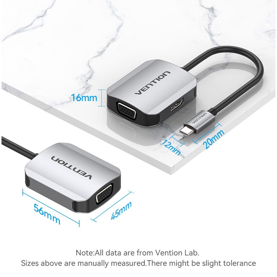 VENTION TDIHB - USB-C 2-in-1 Converter - HDMI 4K and VGA 1080P