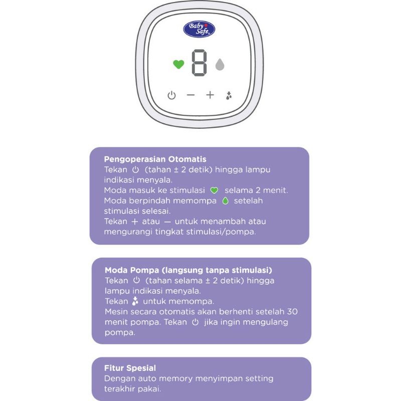 Baby Safe Electric Breast Pump Single Pompa Asi Elektrik BPE01