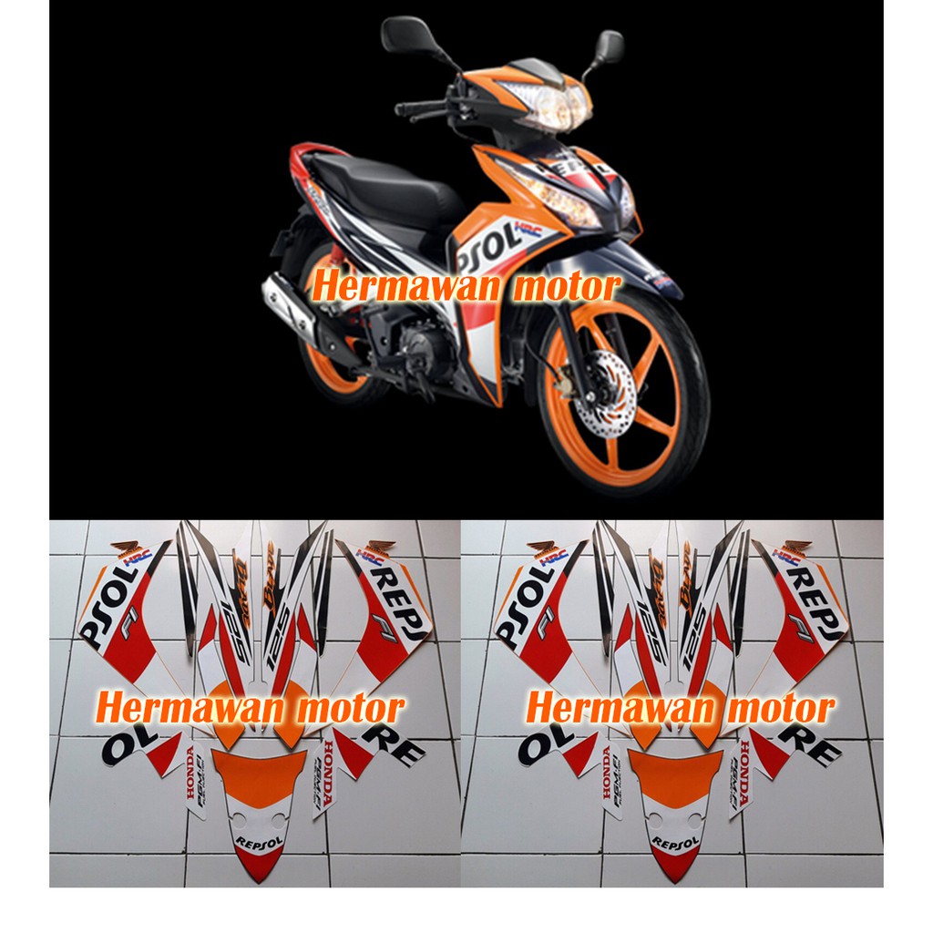 Stiker motor Blade Repsol 125 FI 2014 orange